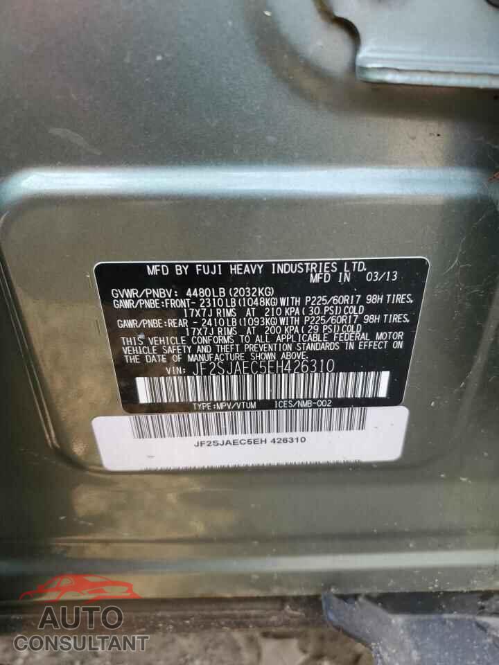 SUBARU FORESTER 2014 - JF2SJAEC5EH426310