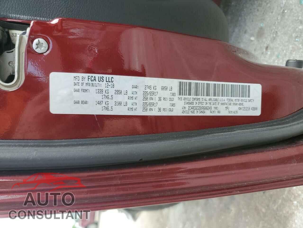 DODGE CARAVAN 2019 - 2C4RDGEG5KR606249