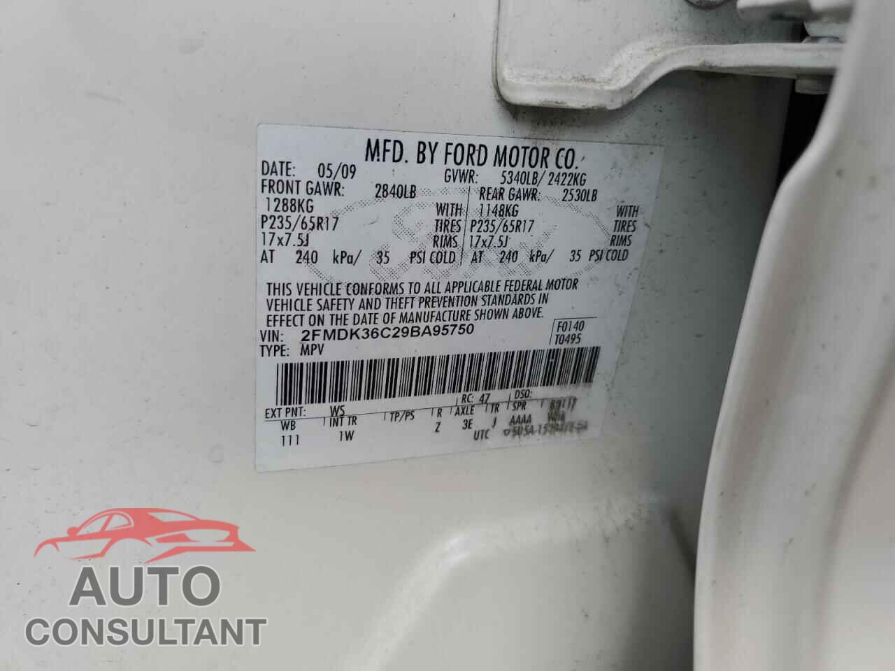 FORD EDGE 2009 - 2FMDK36C29BA95750