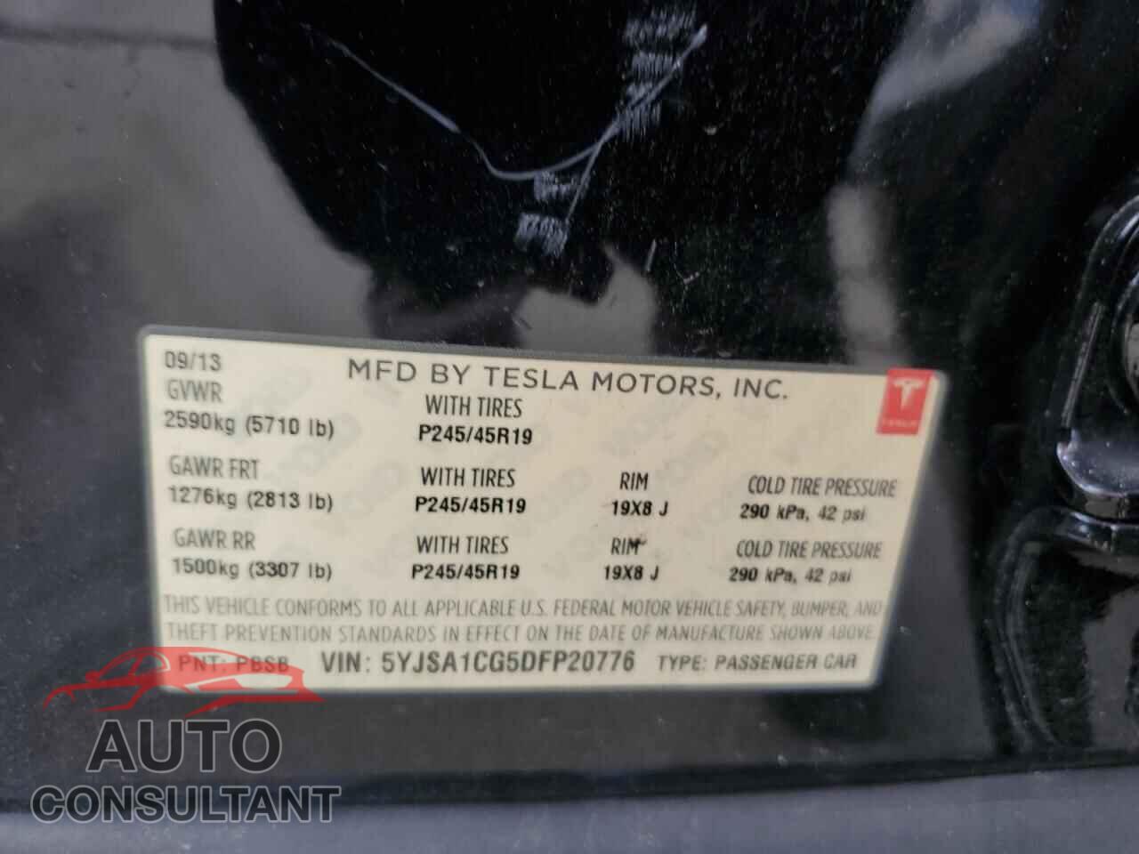 TESLA MODEL S 2013 - 5YJSA1CG5DFP20776
