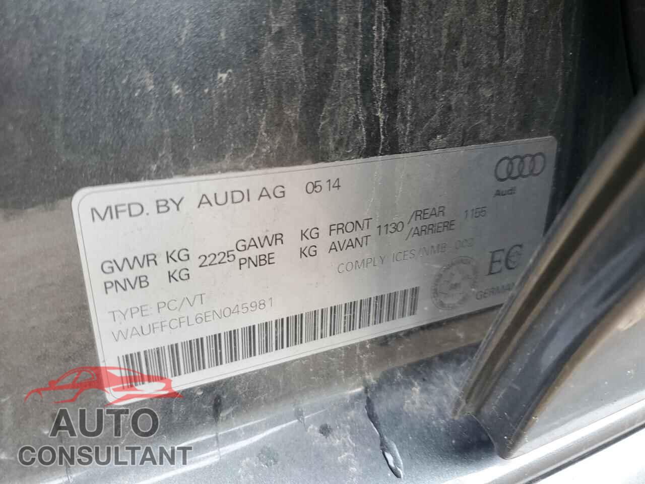 AUDI A4 2014 - WAUFFCFL6EN045981