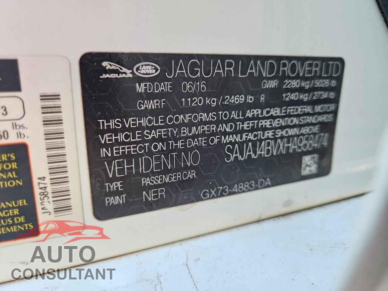 JAGUAR XE 2017 - SAJAJ4BVXHA958474