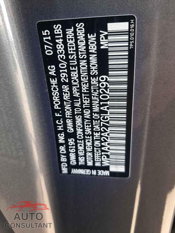 PORSCHE CAYENNE 2016 - WP1AA2A27GLA10299