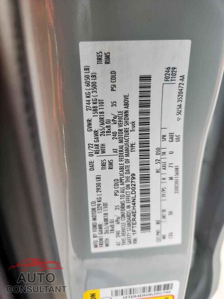 FORD RANGER 2022 - 1FTER4EH4NLD02799