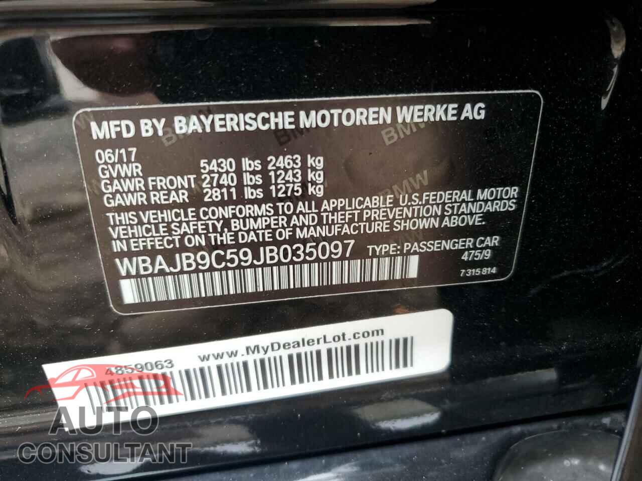 BMW M5 2018 - WBAJB9C59JB035097