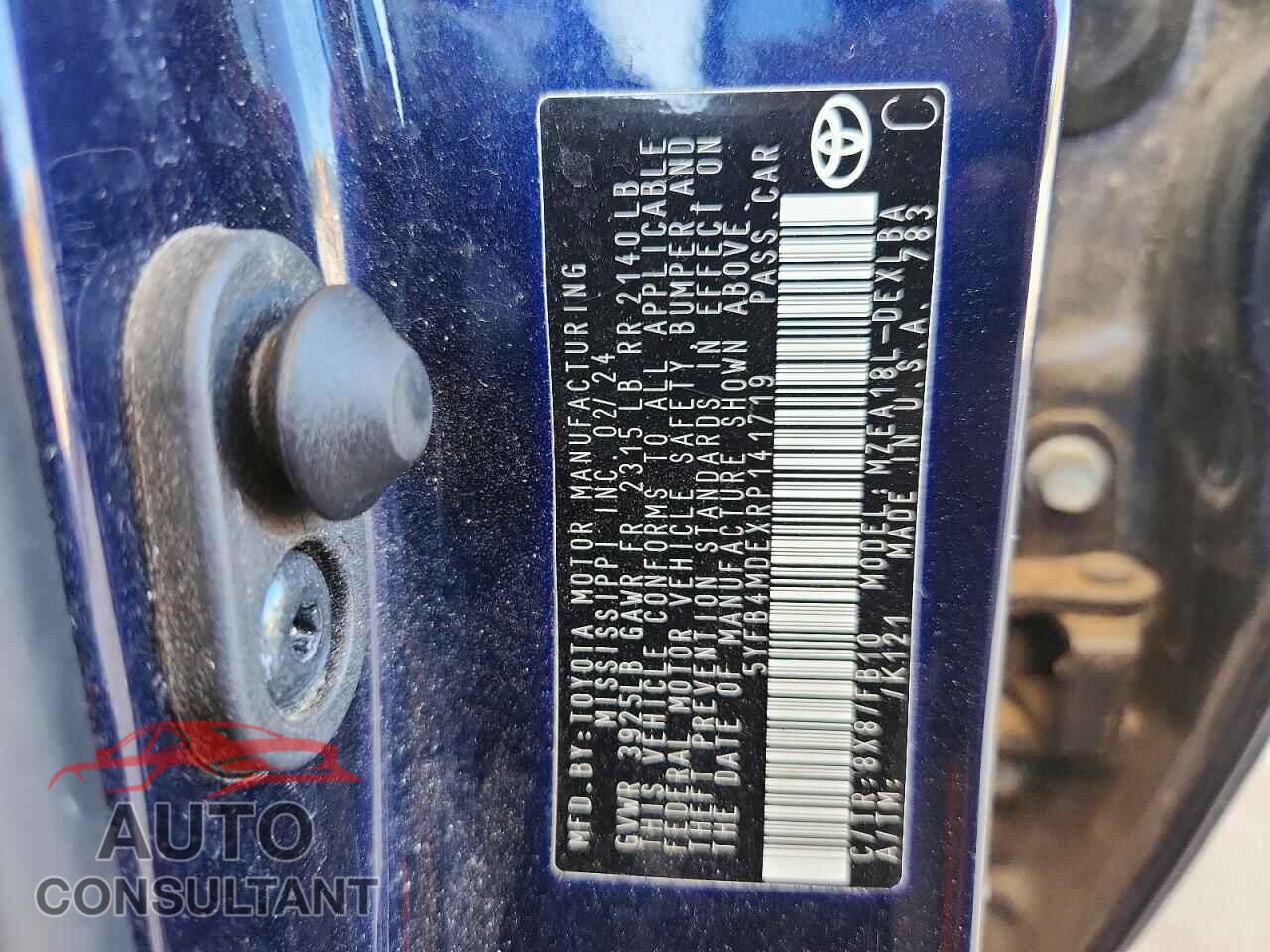 TOYOTA COROLLA 2024 - 5YFB4MDEXRP141719