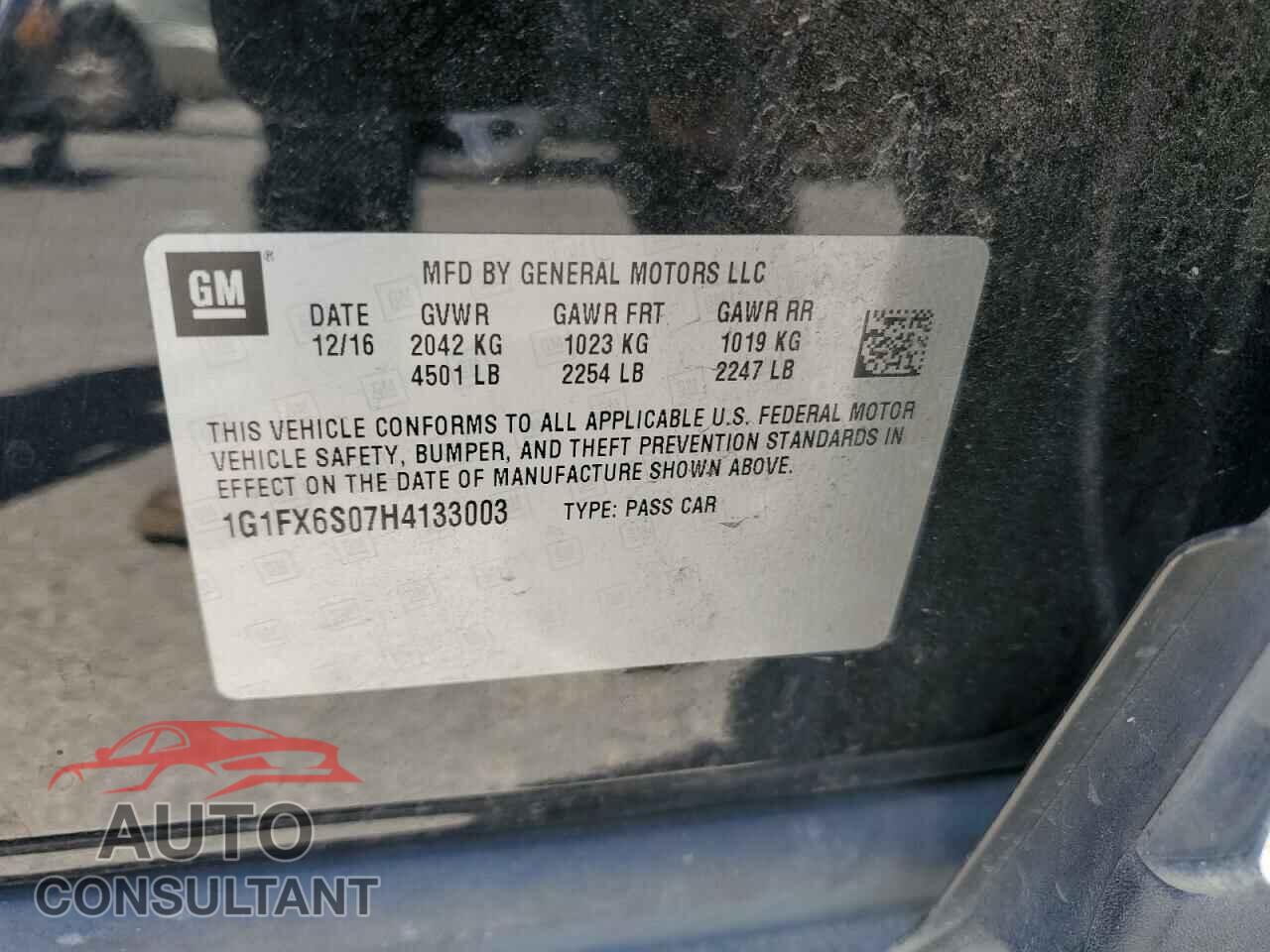CHEVROLET BOLT 2017 - 1G1FX6S07H4133003