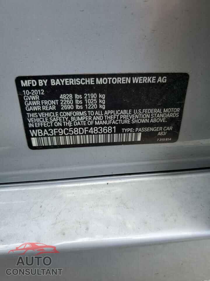 BMW 1 SERIES 2013 - WBA3F9C58DF483681