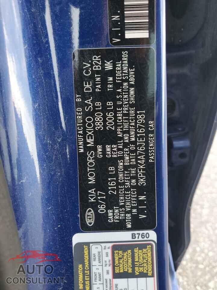 KIA FORTE 2018 - 3KPFK4A76JE167981