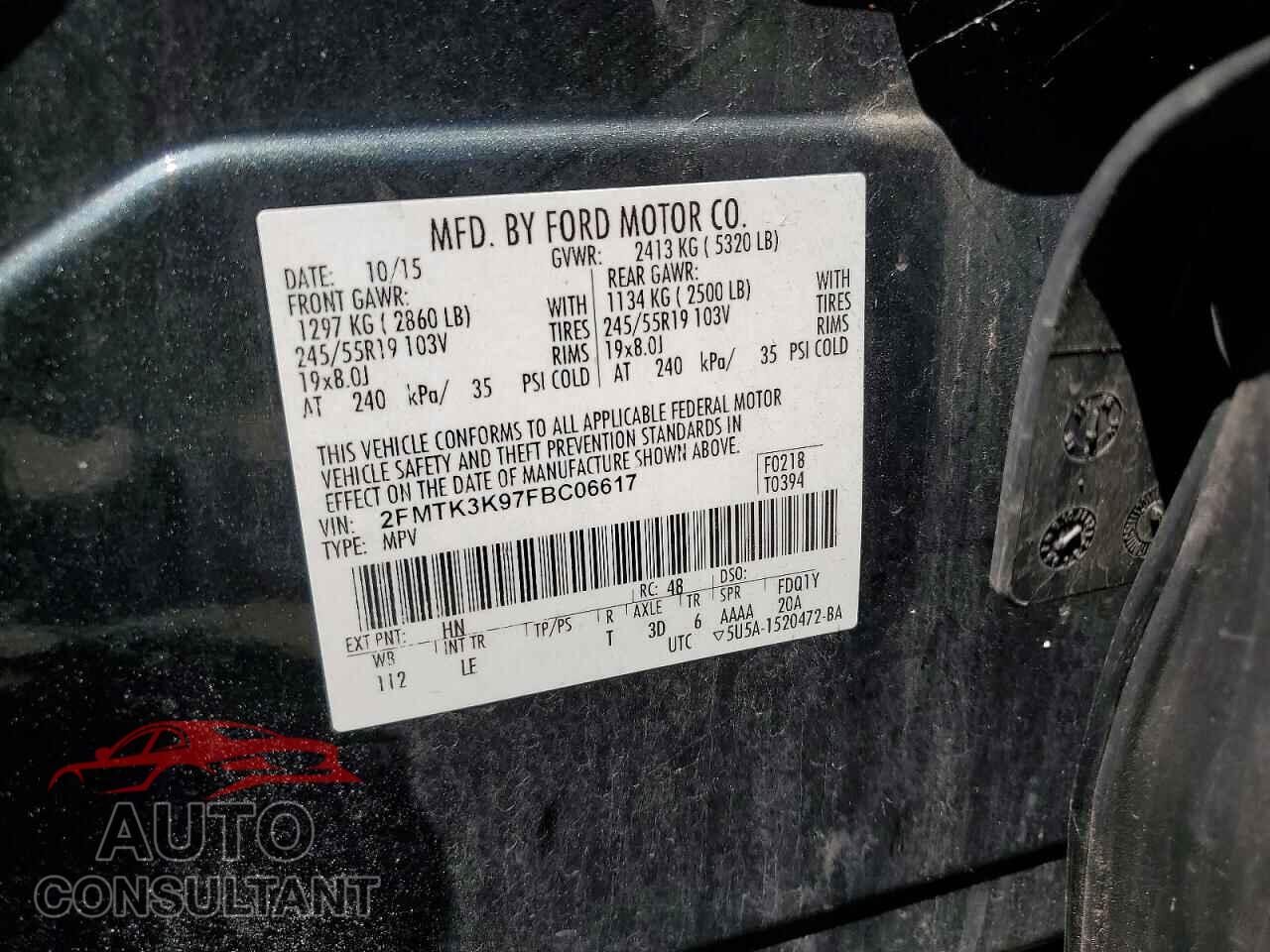 FORD EDGE 2015 - 2FMTK3K97FBC06617