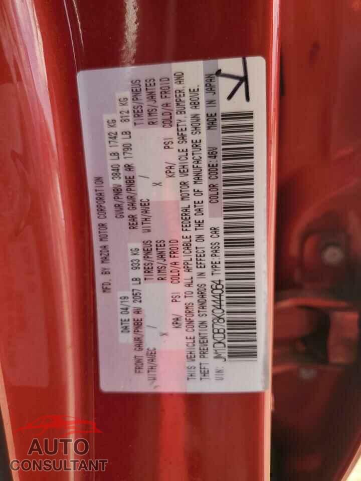 MAZDA CX-3 2019 - JM1DKDB78K0444064