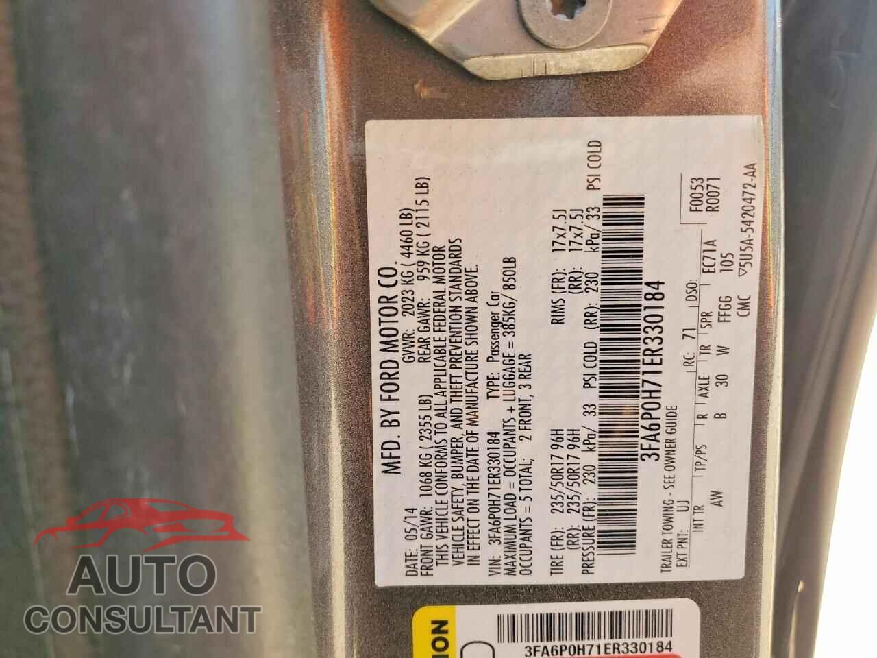 FORD FUSION 2014 - 3FA6P0H71ER330184