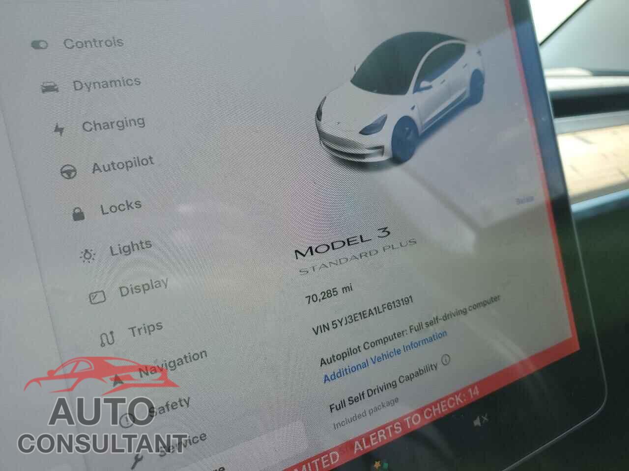 TESLA MODEL 3 2020 - 5YJ3E1EA1LF613191