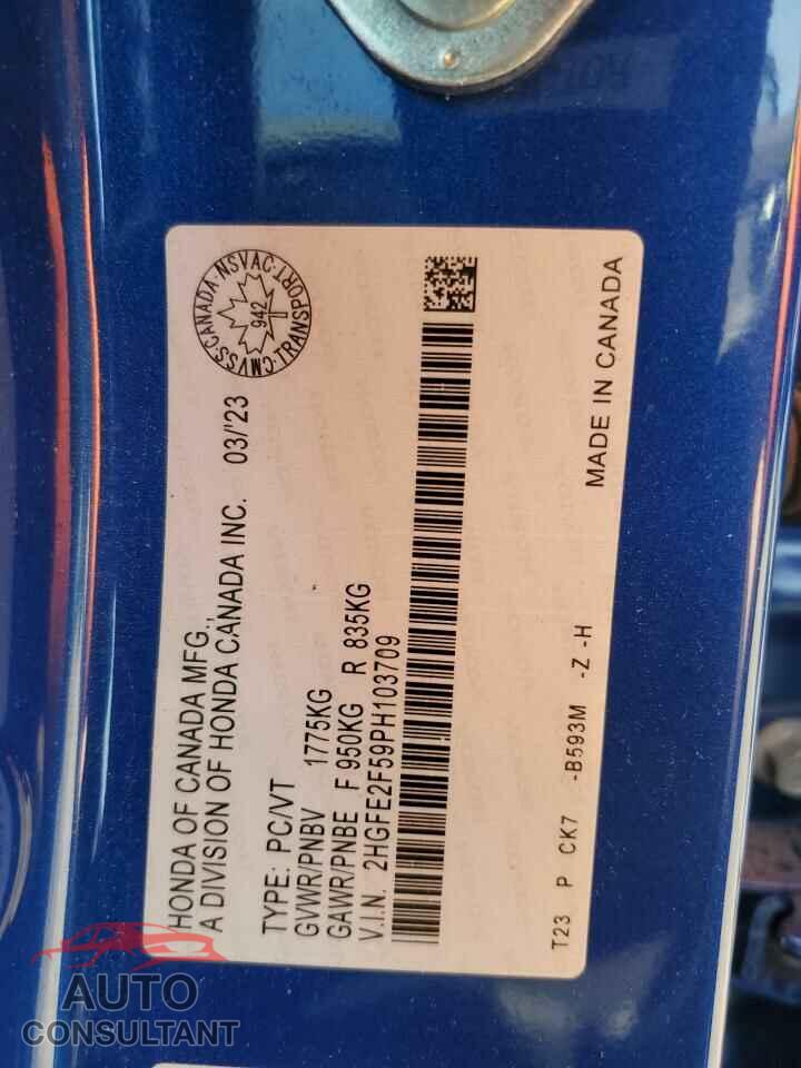 HONDA CIVIC 2023 - 2HGFE2F59PH103709