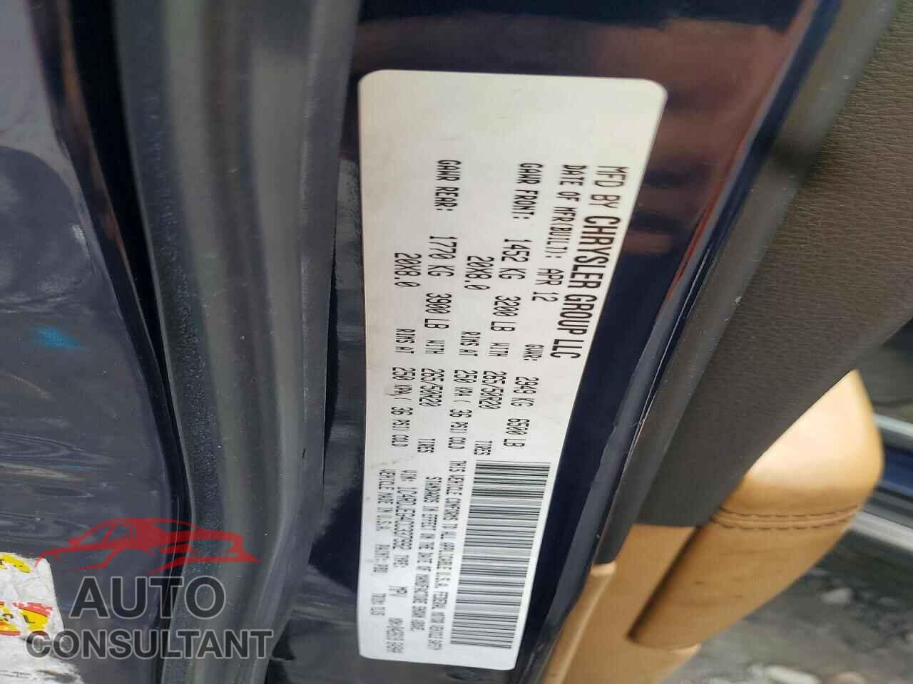 DODGE DURANGO 2012 - 1C4RDJEG4CC337992