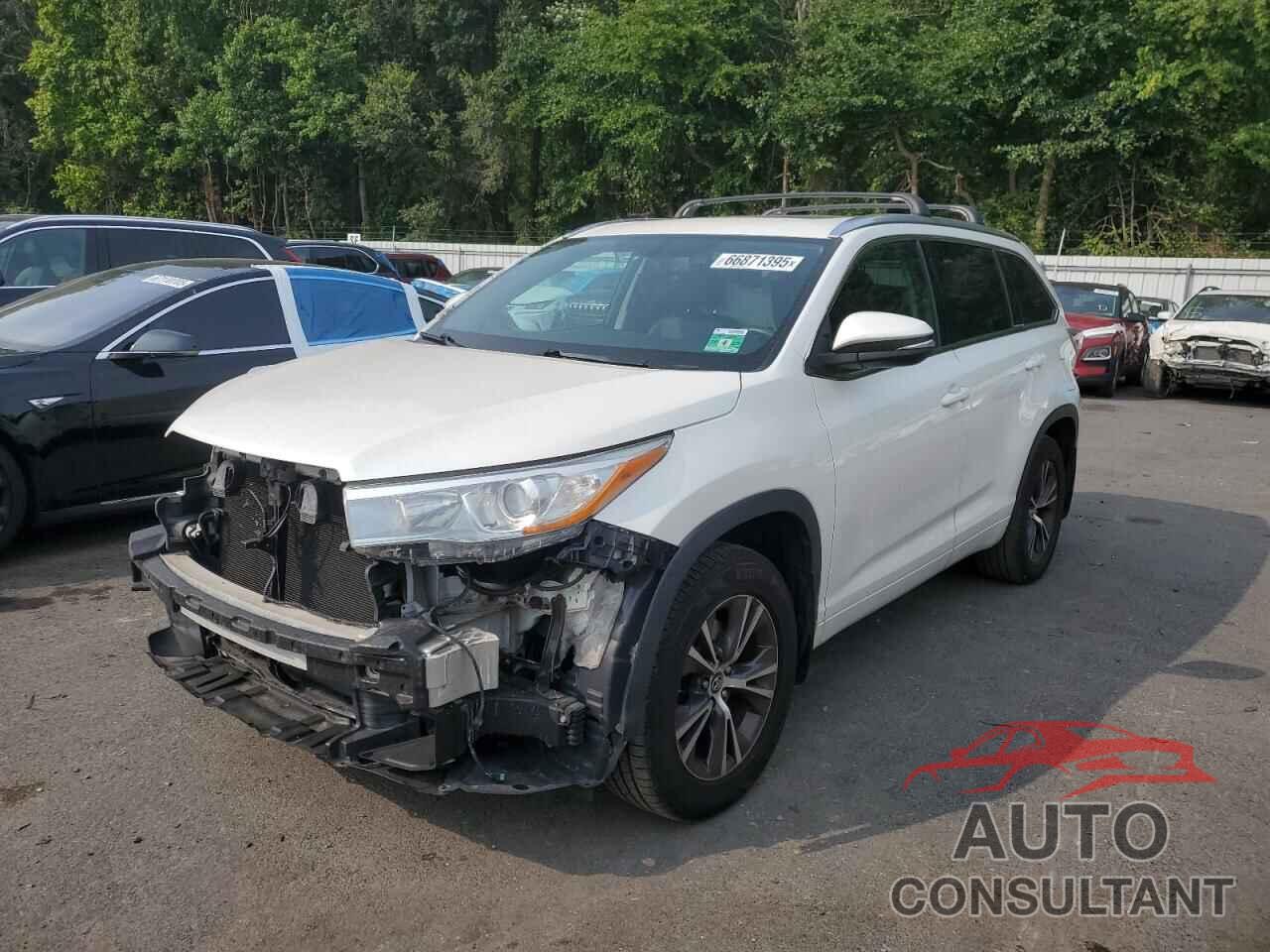 TOYOTA HIGHLANDER 2016 - 5TDJKRFH3GS344073