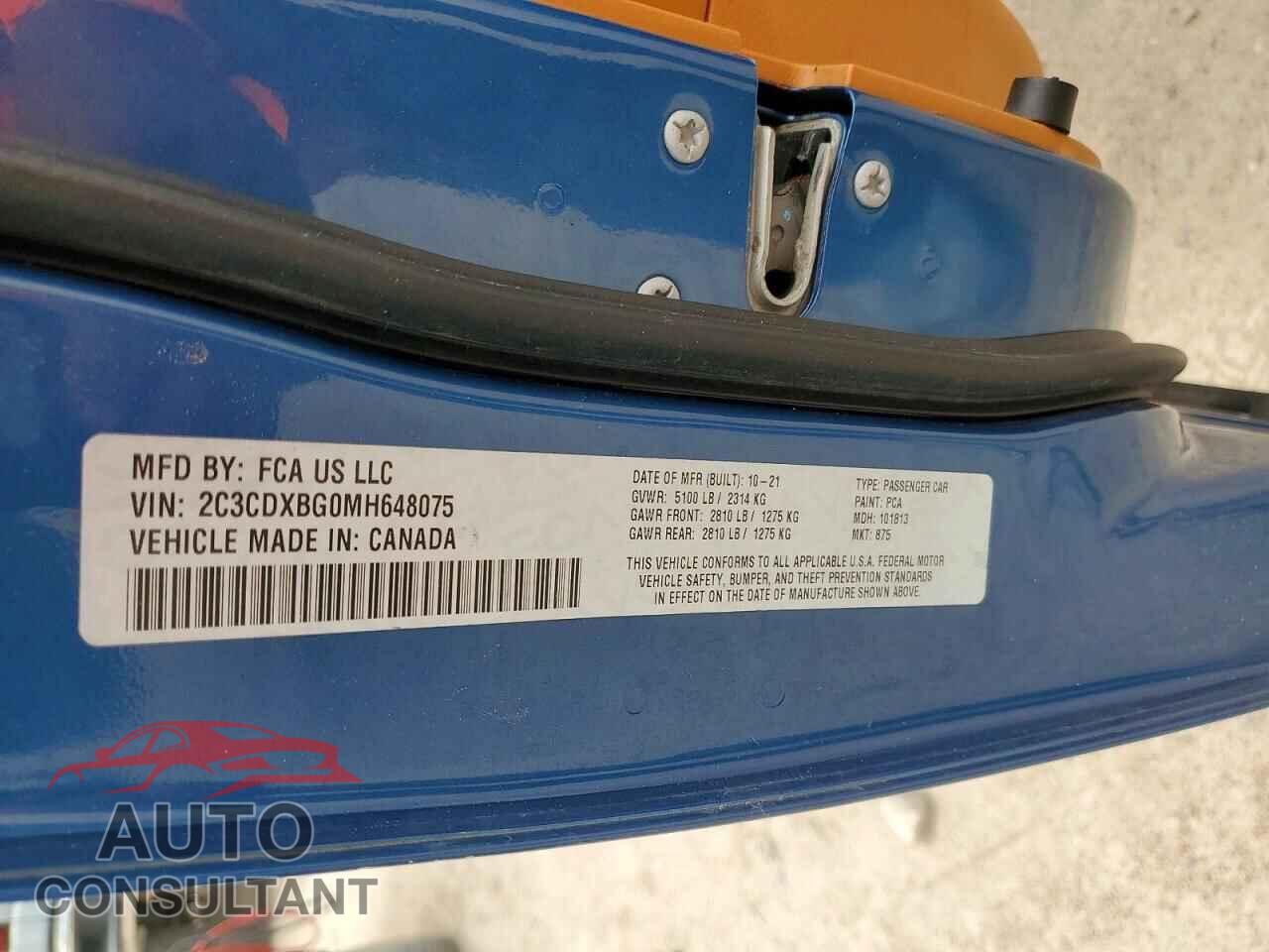 DODGE CHARGER 2021 - 2C3CDXBG0MH648075