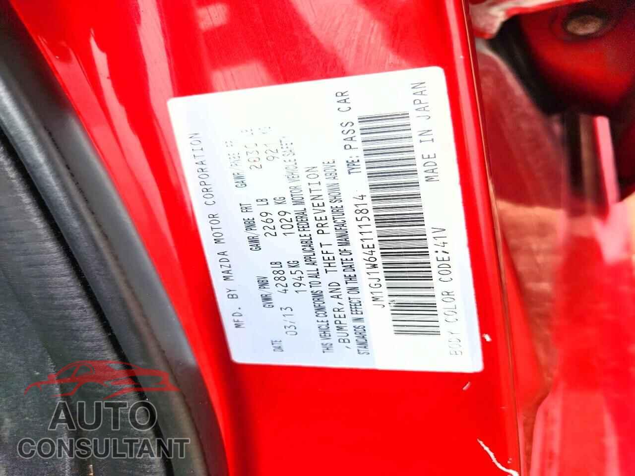 MAZDA 6 2014 - JM1GJ1W64E1115814