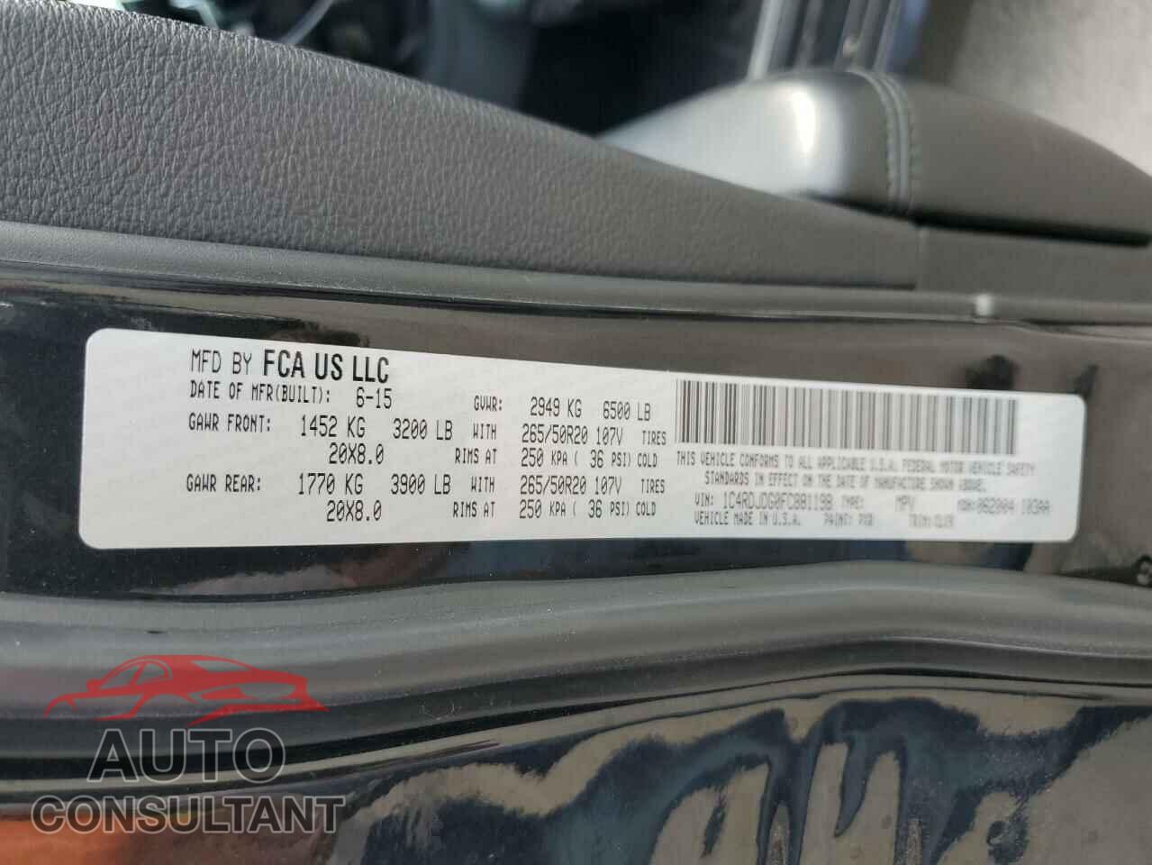 DODGE DURANGO 2015 - 1C4RDJDG0FC881198