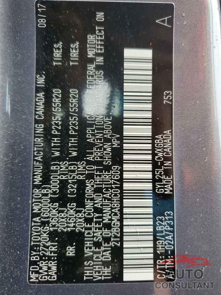LEXUS RX450 2017 - 2T2BGMCA8HC017609