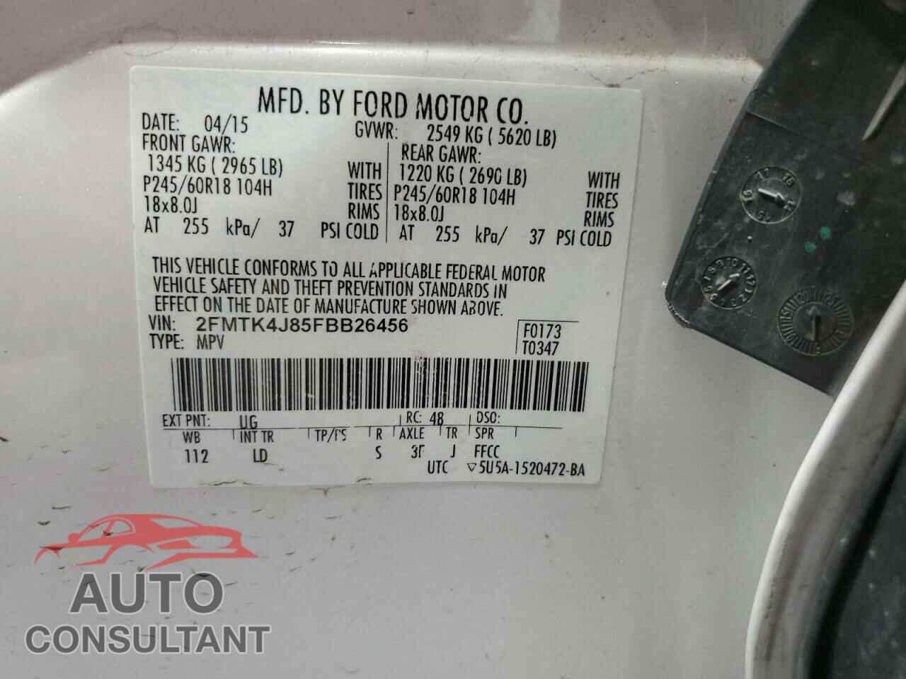 FORD EDGE 2015 - 2FMTK4J85FBB26456