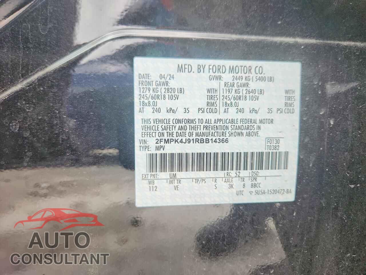 FORD EDGE 2024 - 2FMPK4J91RBB14366