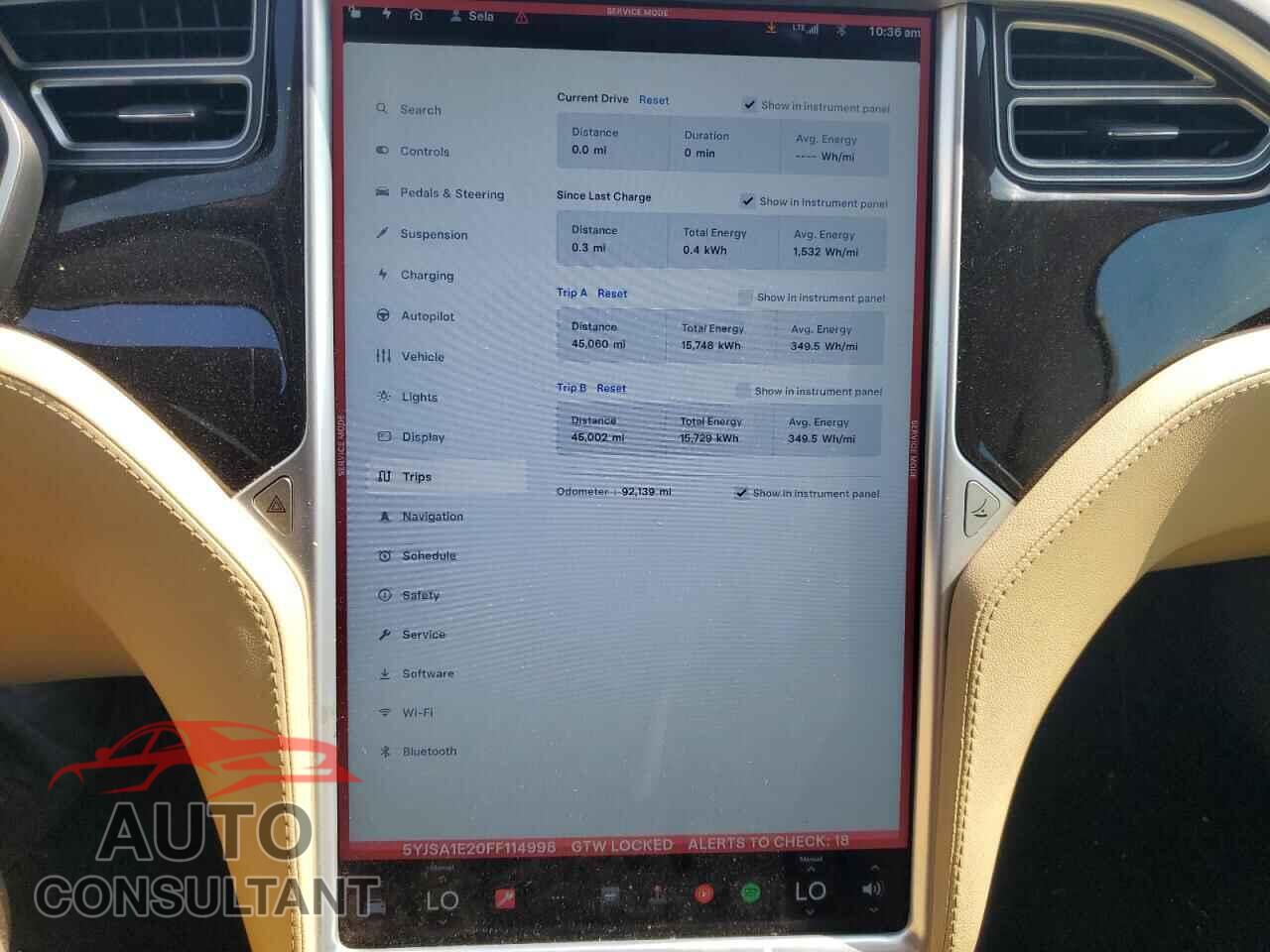 TESLA MODEL S 2015 - 5YJSA1E20FF114998