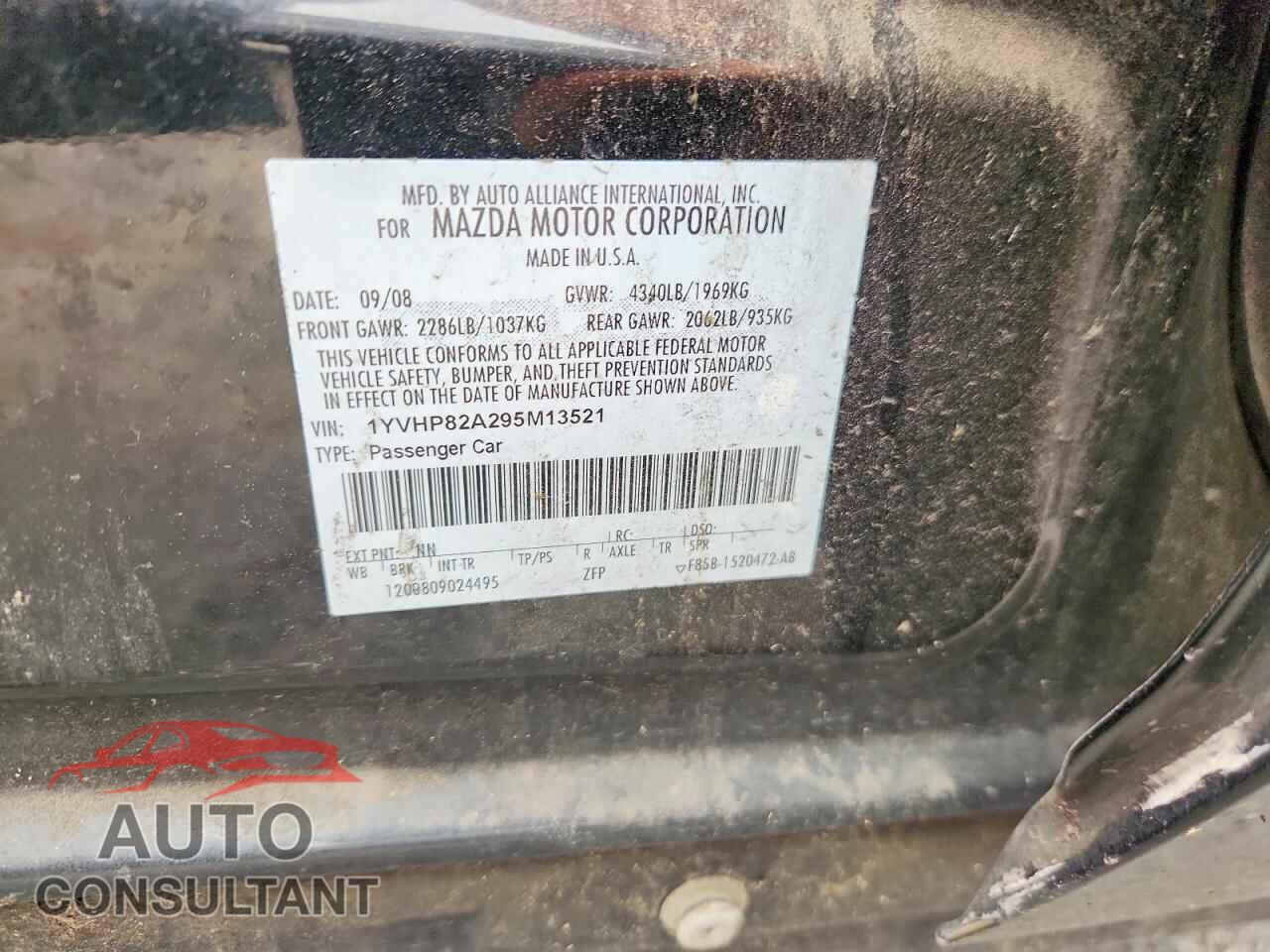 MAZDA 6 2009 - 1YVHP82A295M13521