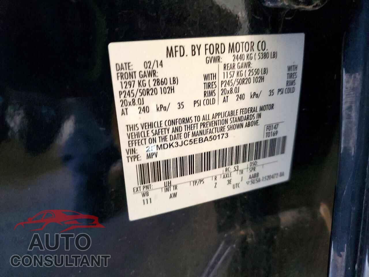 FORD EDGE 2014 - 2FMDK3JC5EBA50173