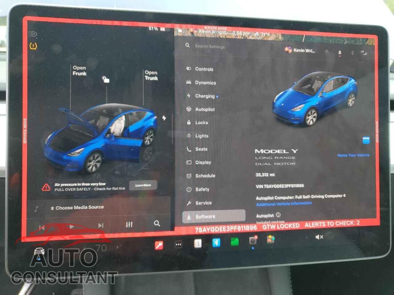 TESLA MODEL Y 2023 - 7SAYGDEE3PF811896
