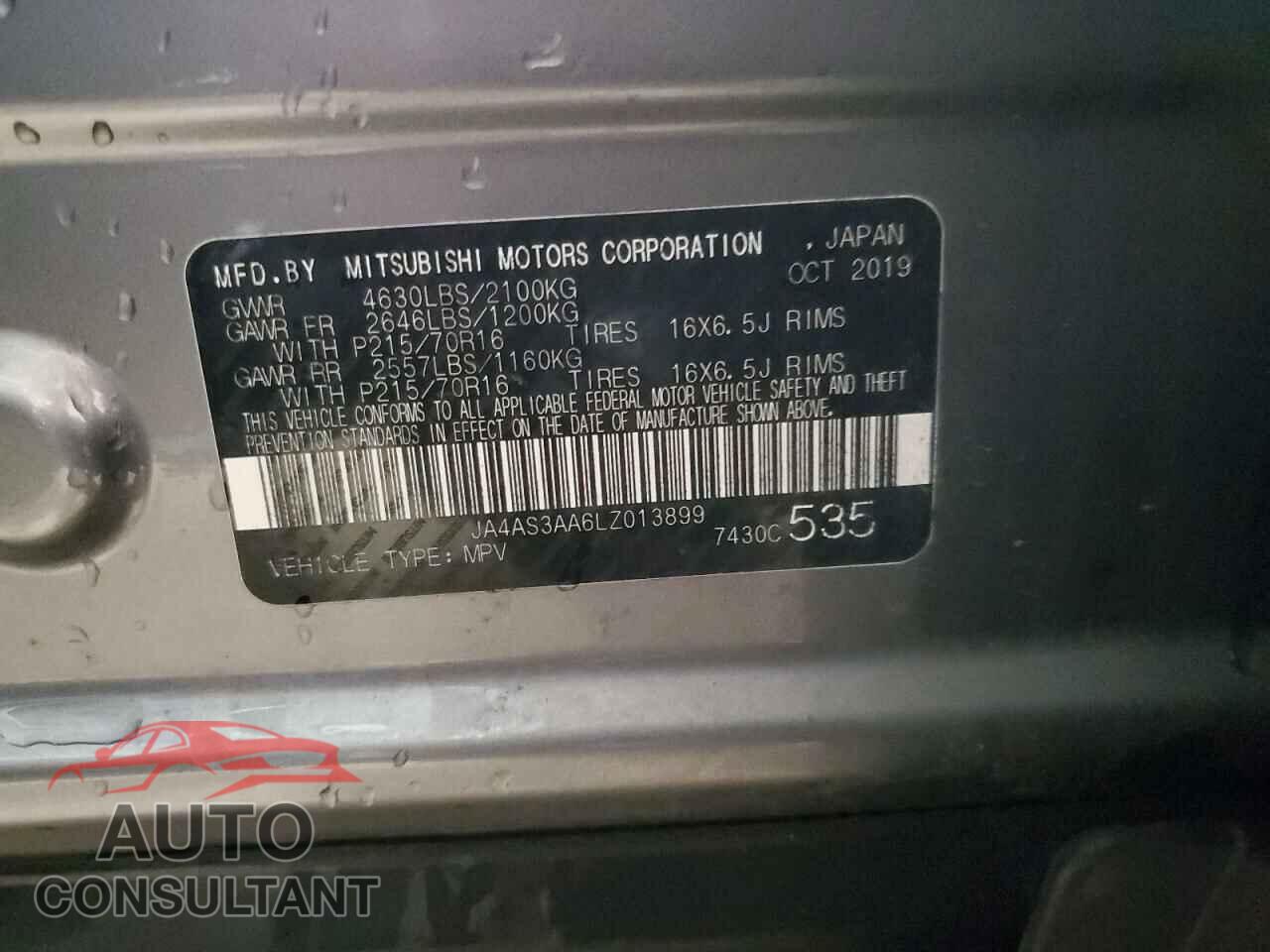 MITSUBISHI ECLIPSE 2020 - JA4AS3AA6LZ013899
