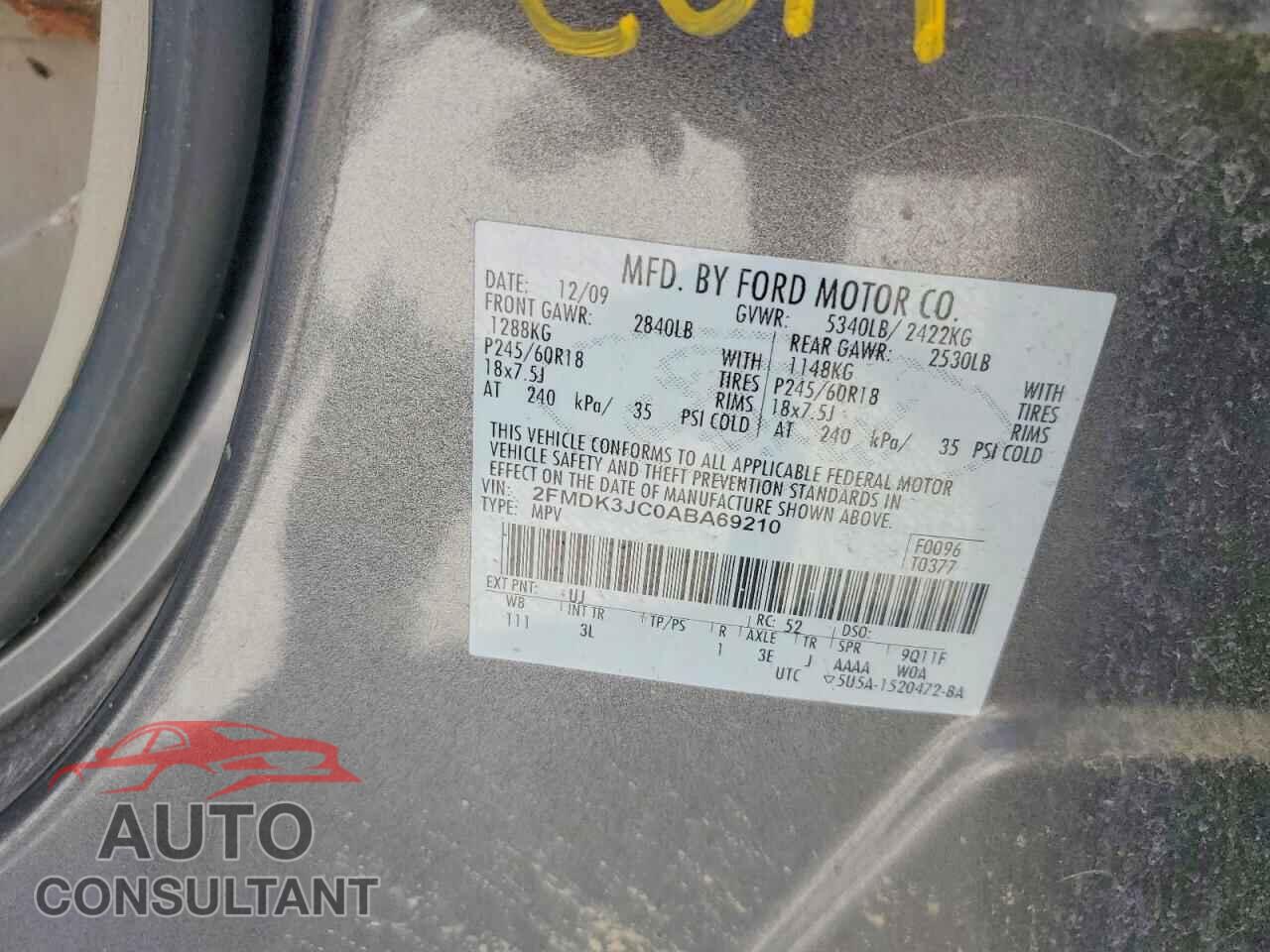 FORD EDGE 2010 - 2FMDK3JC0ABA69210