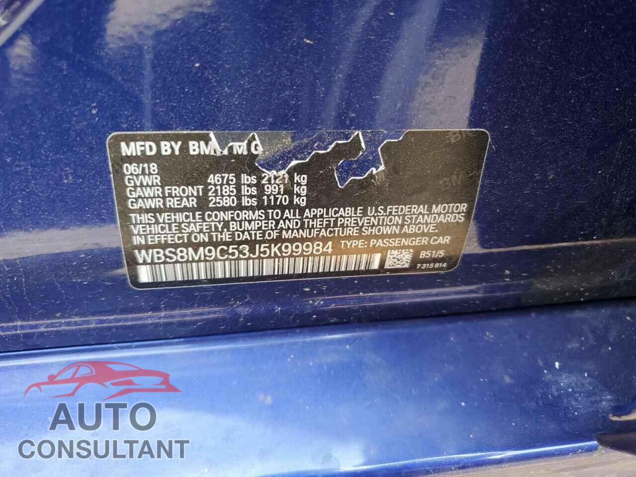 BMW M3 2018 - WBS8M9C53J5K99984