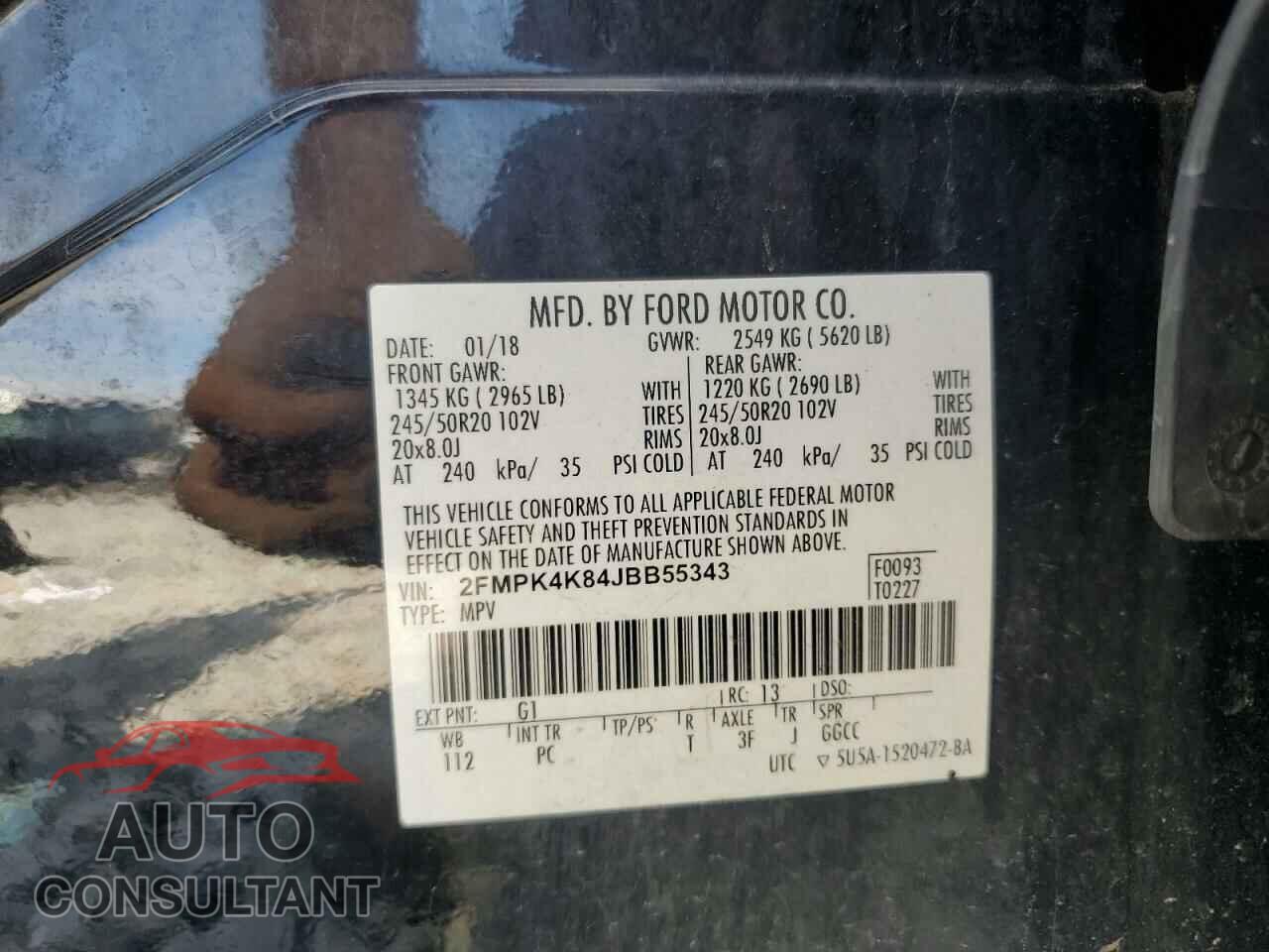 FORD EDGE 2018 - 2FMPK4K84JBB55343