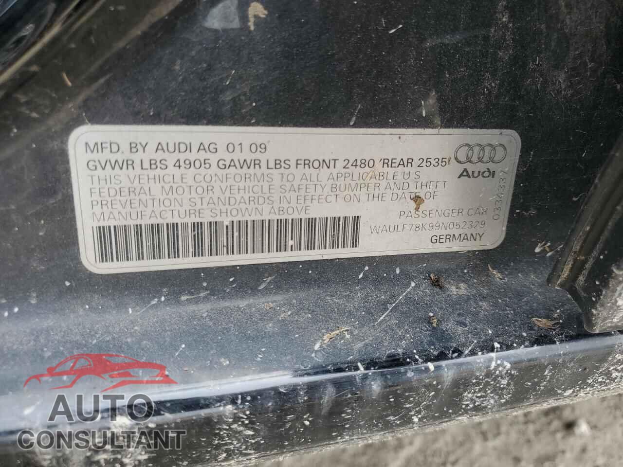 AUDI A4 2009 - WAULF78K99N052329