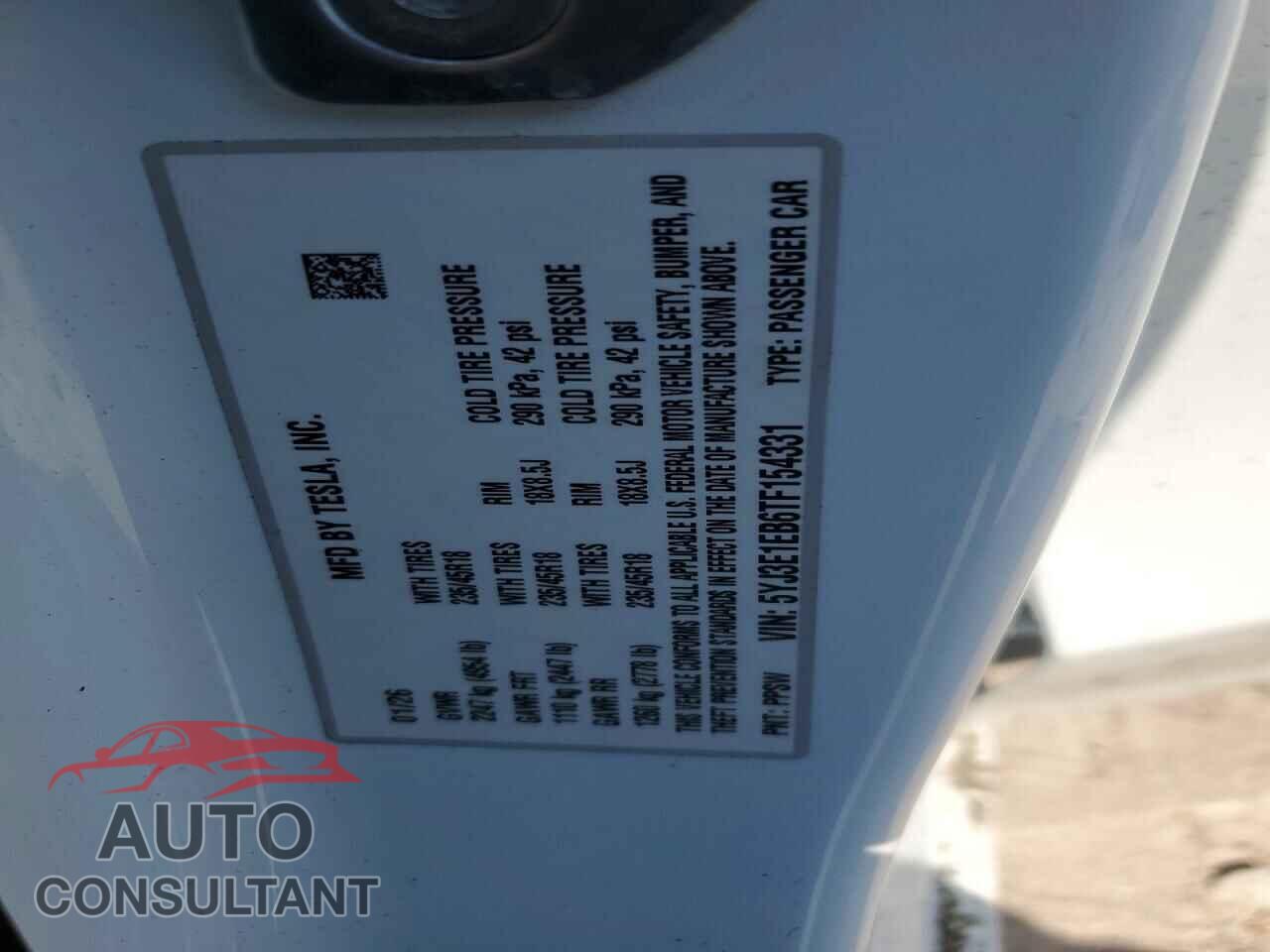 TESLA MODEL 3 2026 - 5YJ3E1EB6TF154331