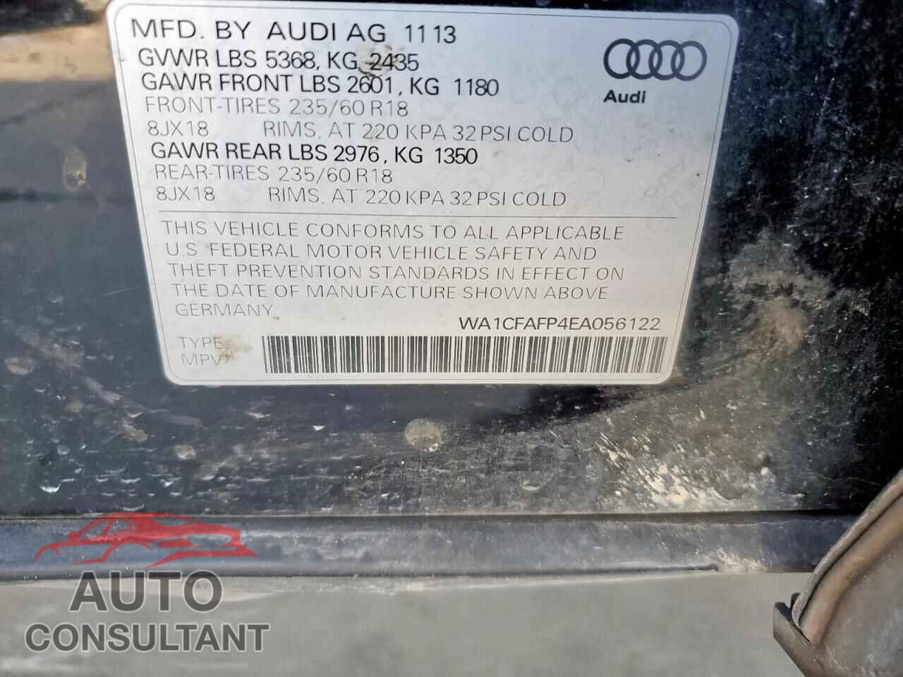 AUDI Q5 2014 - WA1CFAFP4EA056122