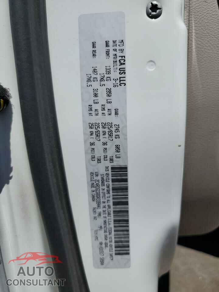 DODGE CARAVAN 2016 - 2C4RDGCG6GR339441