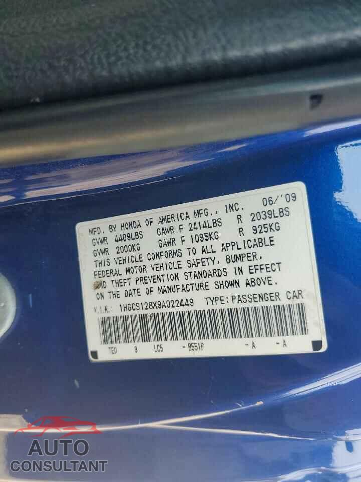 HONDA ACCORD 2009 - 1HGCS128X9A022449