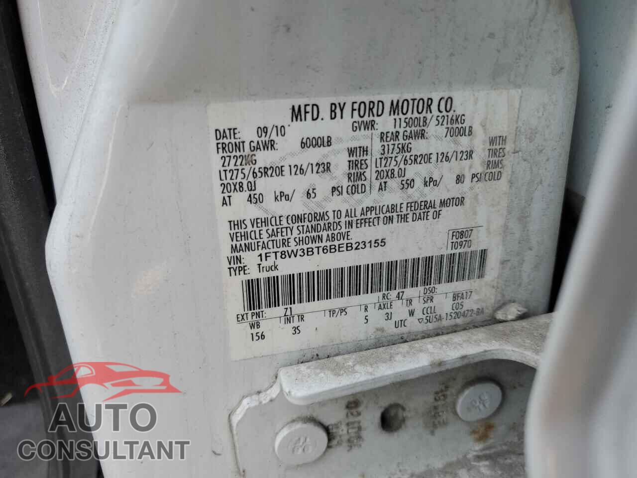 FORD F350 2011 - 1FT8W3BT6BEB23155