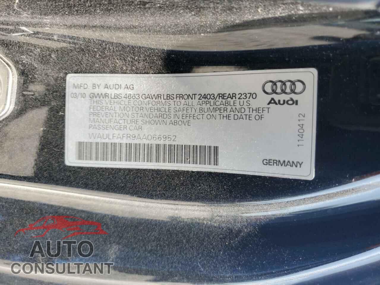 AUDI A5 2010 - WAULFAFR9AA066952