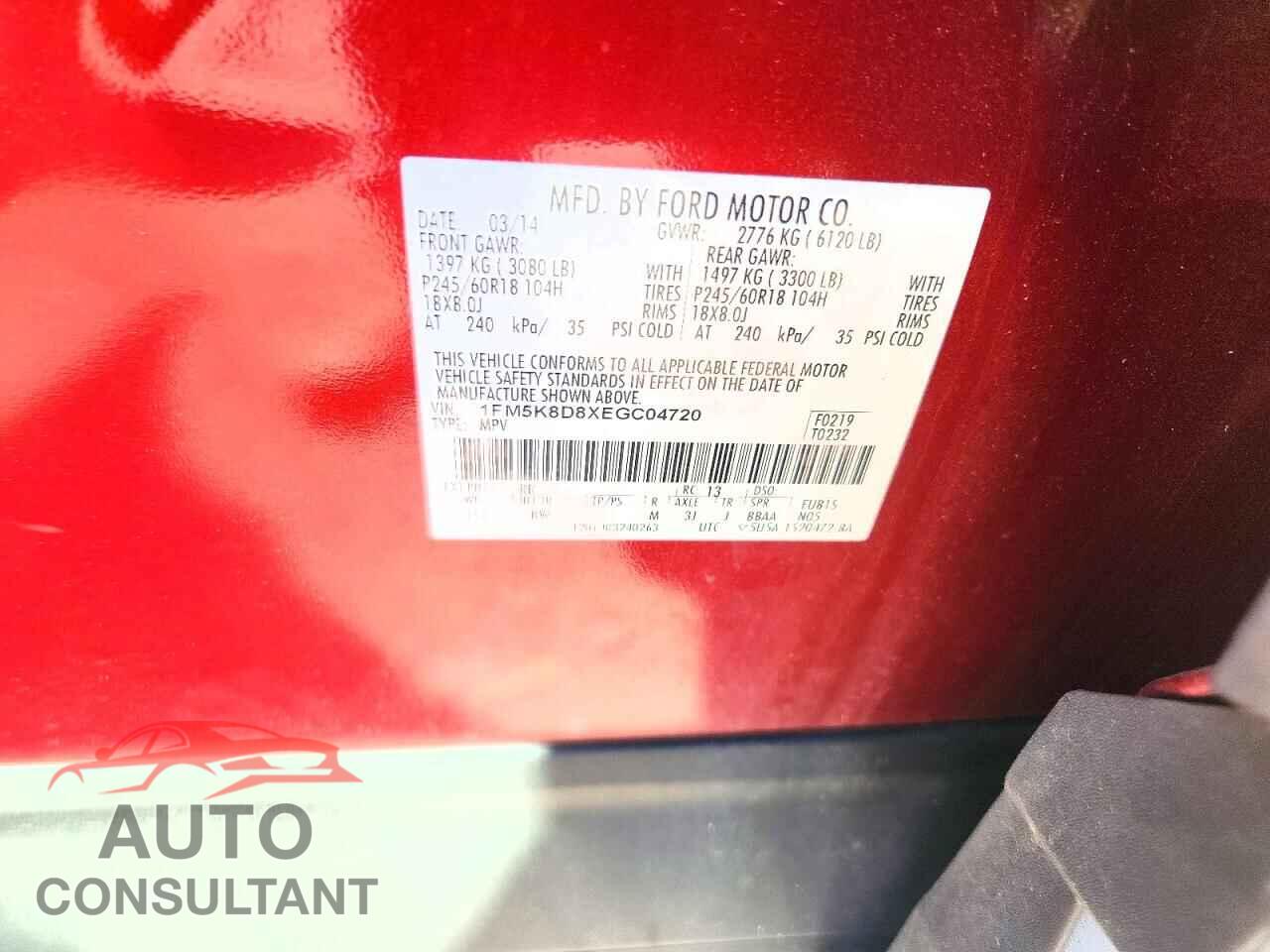 FORD EXPLORER 2014 - 1FM5K8D8XEGC04720