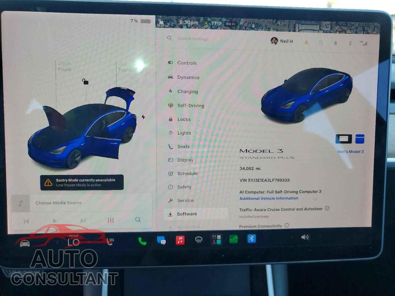 TESLA MODEL 3 2020 - 5YJ3E1EA3LF799333