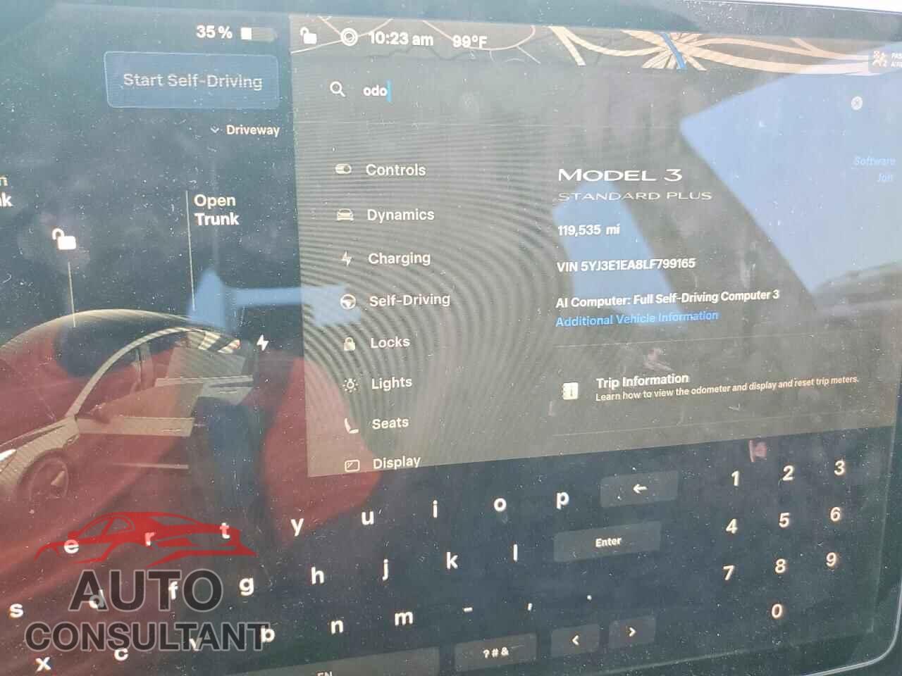 TESLA MODEL 3 2020 - 5YJ3E1EA8LF799165