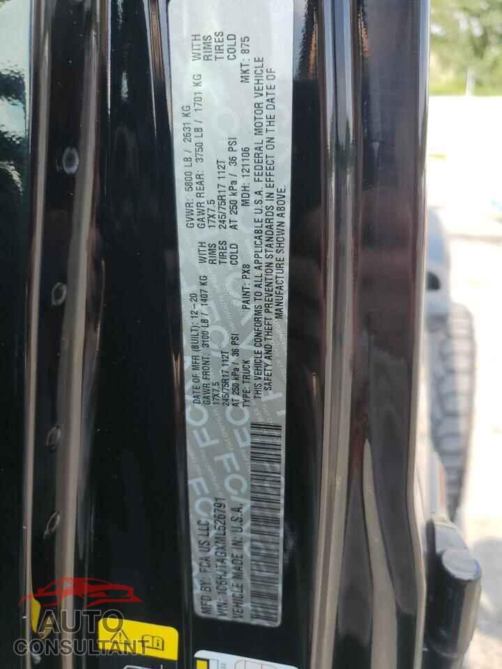 JEEP GLADIATOR 2021 - 1C6HJTAGXML526791