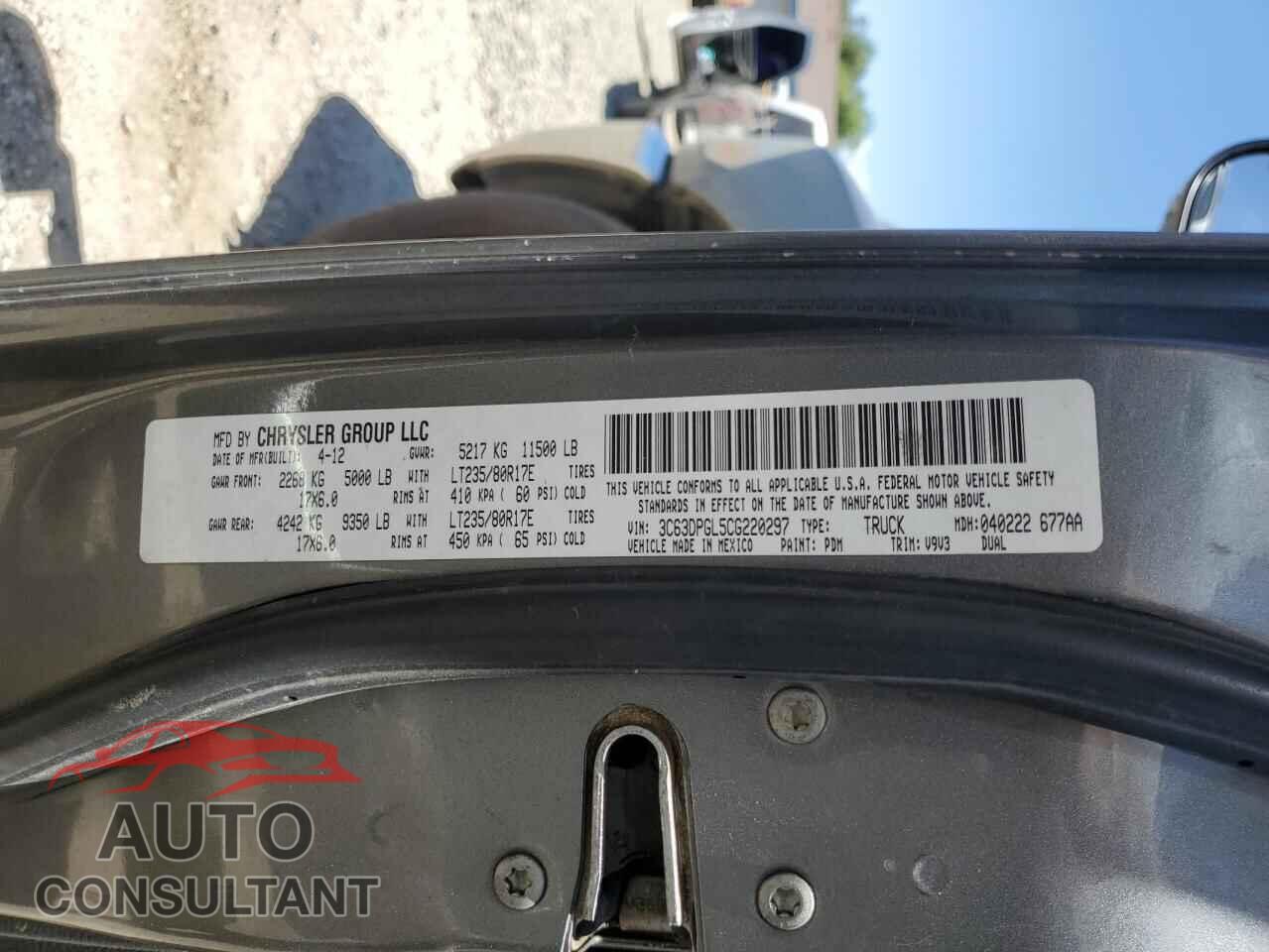 DODGE RAM 3500 2012 - 3C63DPGL5CG220297