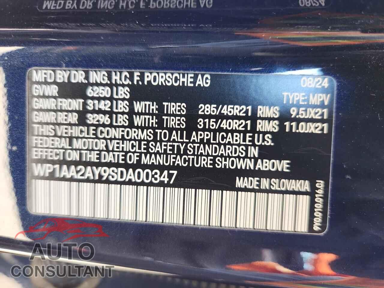PORSCHE CAYENNE 2025 - WP1AA2AY9SDA00347