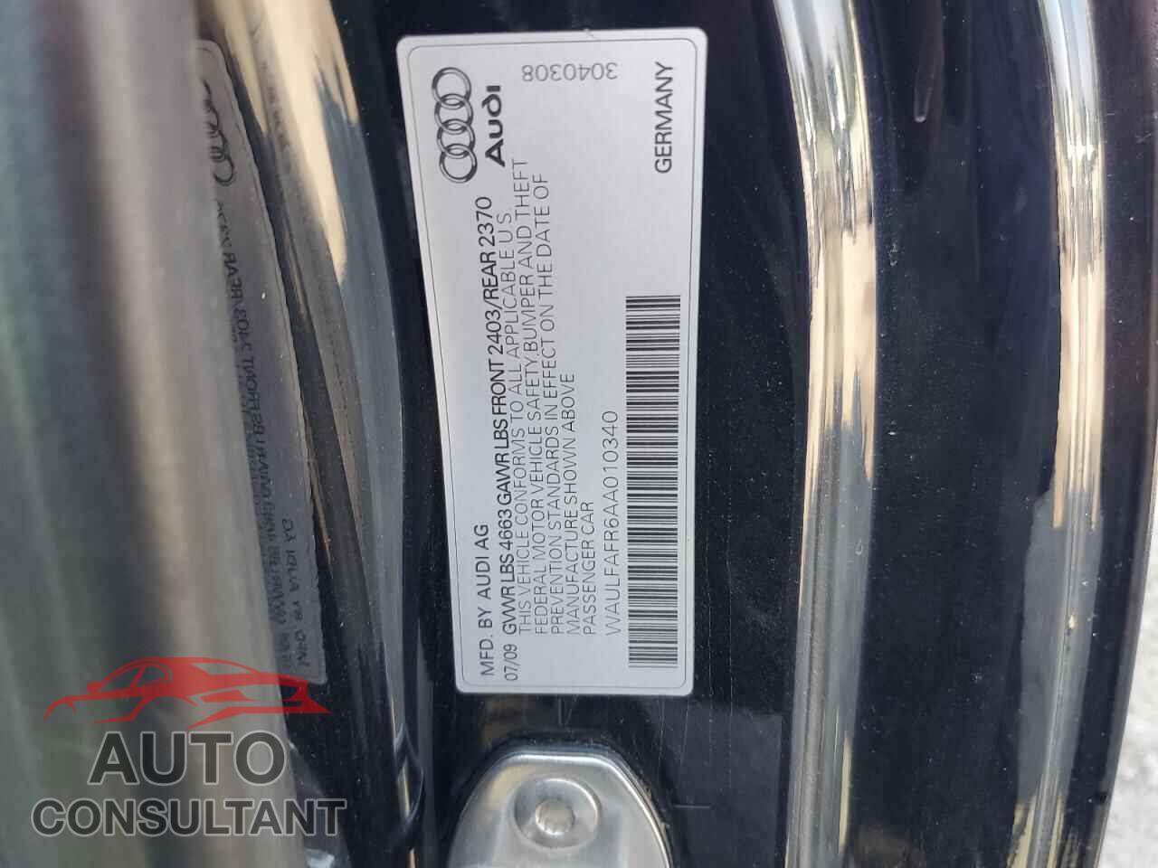 AUDI A5 2010 - WAULFAFR6AA010340