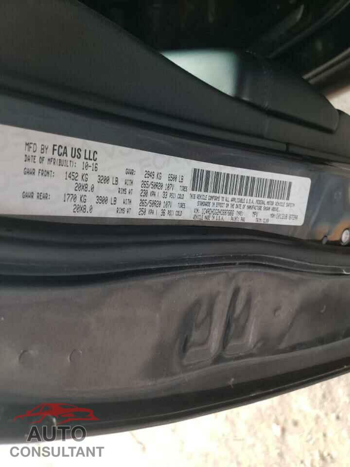 DODGE DURANGO 2017 - 1C4RDHDG2HC697666