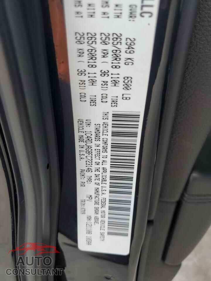DODGE DURANGO 2015 - 1C4RDJAG8FC723146